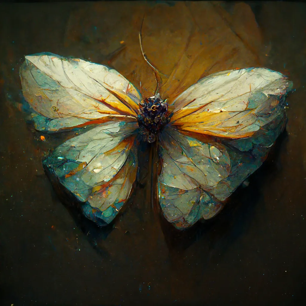 "Rainbow Colored Butterfly Of Crystal" тоже дело "рук" Midjourney