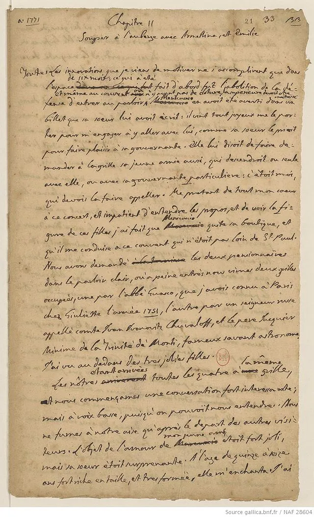 Джакомо Казанова, "История моей жизни", впервые опубликовано в 1820 г., источник Википедия