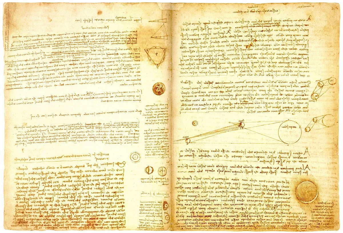 "Лестерский кодекс", около 1506-1510 гг. Источник Википедия