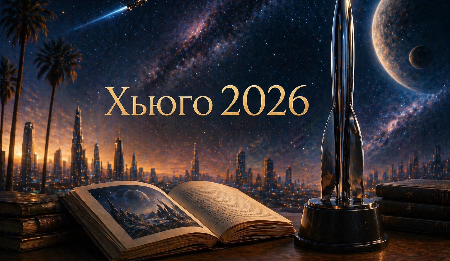 Изображение к статье «Хьюго» 2026: главные книги и авторы года — полный список